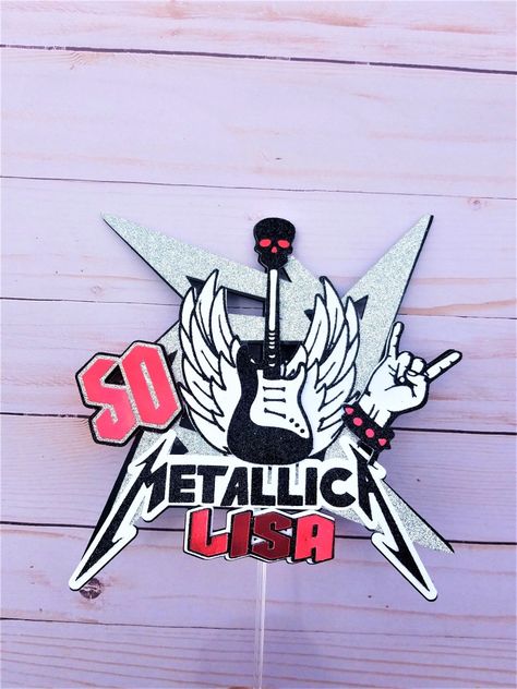 Metallica Birthday, Metallica Cake, Birthday Ideas, Cake Topper, Cake Toppers, Metallica, Cricut, Cake, Birthday