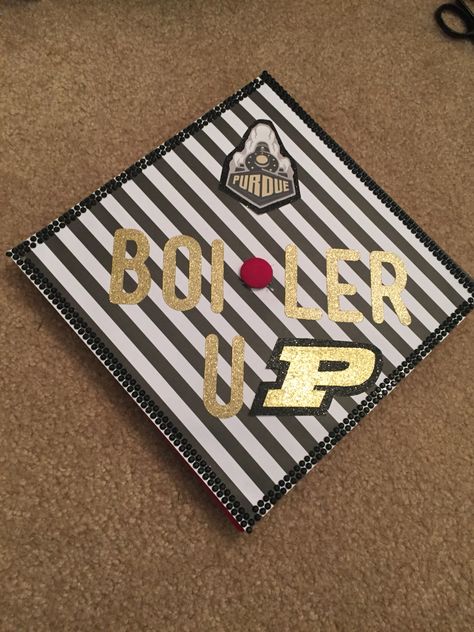 Purdue graduation cap Grad Cap High School, Purdue Graduation Pictures, Purdue Grad Cap, Purdue Graduation, Purdue University Logo, Purdue Sweatshirt, Graduation Hats, Graduation Hat, Grad Caps