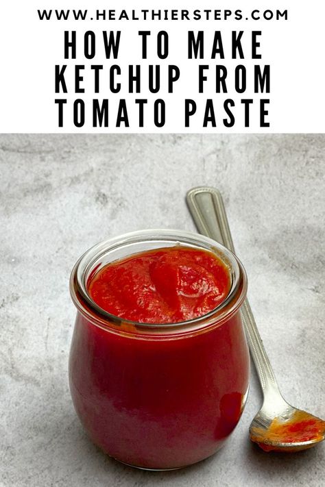 Homemade Ketchup With Tomato Paste, Tomato Ketchup Recipe Homemade, Ketchup From Tomato Paste, How To Make Tomato Paste, Home Made Ketchup Recipe, Heinz Ketchup Recipe, Diy Ketchup, How To Make Ketchup, Ketchup Recipes