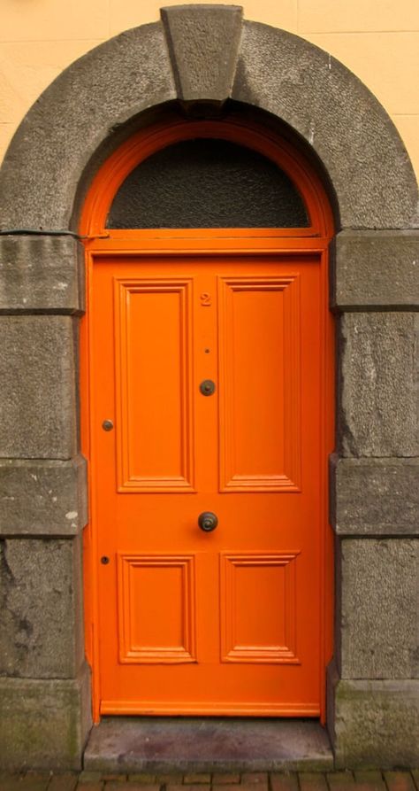 Door in Ireland | ORANGE Orange Door, When One Door Closes, Gorgeous Doors, Cool Doors, Old Doors, Unique Doors, Beautiful Doors, Door Color, Closed Doors