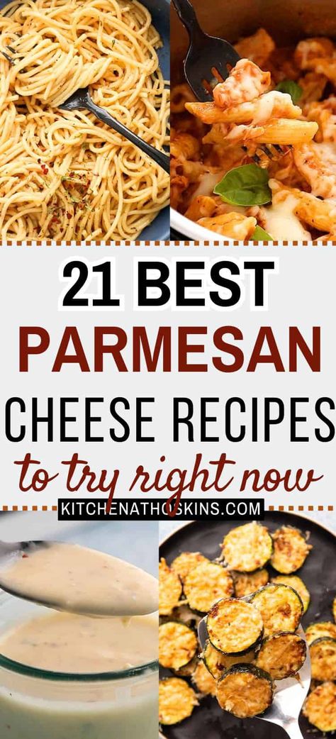 Discover our best collection of parmesan cheese recipes that are homemade from scratch. You will find Italian dishes like garlic parmesan sauce, cheesy pasta dishes, parmesan crusted vegetables or irresistible ideas using garlic parm. Get the easy parmesan recipes at kitchenathoskins.com. Parmesan Cheese Sauce Pasta, Kraft Parmesan Cheese Recipes, Recipes Using Parmesan Cheese, Shredded Parmesan Recipes, Pasta With Cheese Sauce, Parmesan Cheese Recipes, Summer Dishes Recipes, Parmesan Pasta Salad, Meatless Pasta Recipes