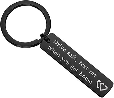 Bf Keychain Gift Ideas, Car Accessories For Boyfriend, Drive Safe Quotes, New Boyfriend Gifts, Small Gifts For Boyfriend, Drive Safe Keychain, Driving Quotes, Surprise Birthday Decorations, Beauty Soul