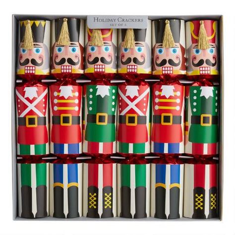 English Christmas Crackers, Best Christmas Crackers, Nutcracker Image, Nutcracker Figures, English Christmas, Christmas Cracker, Crafty Christmas, Christmas Dinner Table, Red Foil