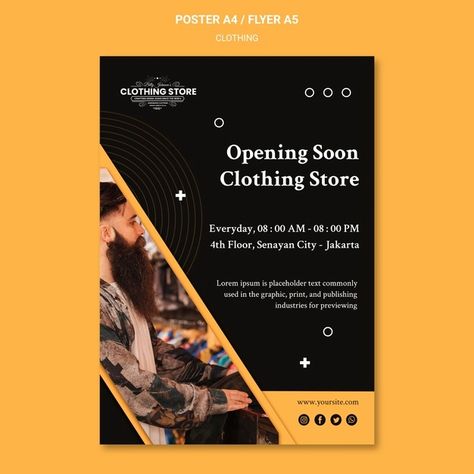 Opening soon clothing store poster templ... | Free Psd #Freepik #freepsd #flyer #poster #business #social-media Opening Soon Design Poster, Coming Soon Clothing Brand, Clothing Store Poster, Opening Soon Poster, Clothing Brand Poster, Opening Poster Design, Business Poster Design, Fashion Show Flyer, Store Poster