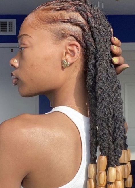 Dreadlock Hairstyles Braided, Protective Loc Hairstyles, Cute Hairstyles For Dreadlocks, Natural Locs Hairstyles For Women Long, Women Retwist Styles, Casual Loc Styles, Cornrows With Locs, Mid Back Locs, Latest Dreadlocks Styles Black Women