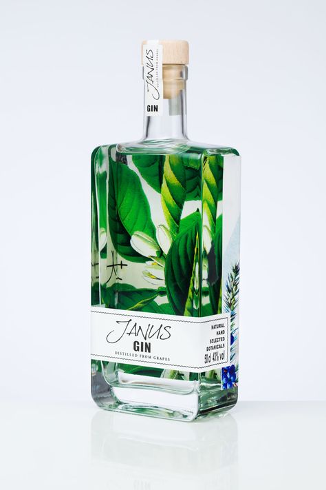 Janus Gin on Packaging of the World - Creative Package Design Gallery Self Promotion Design, Mystical Elements, Gin Brands, Drinks Packaging Design, Gin Bottle, Bottle Design Packaging, Alcohol Packaging, Bottle Label Design, Gin Bottles