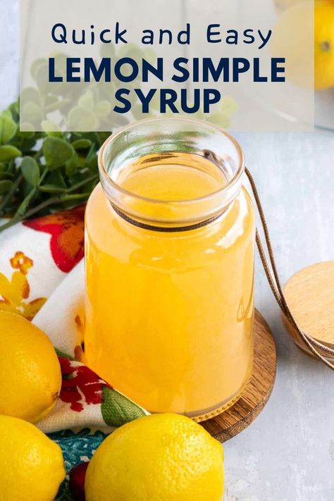 Lemon syrup in a mason jar. Lemon Simple Syrup, Desserts Simple, Torani Syrup, Old Fashioned Recipe, Lemon Syrup, Homemade Lemonade, Favorite Comfort Food, Easy Weeknight Meals, Simple Syrup