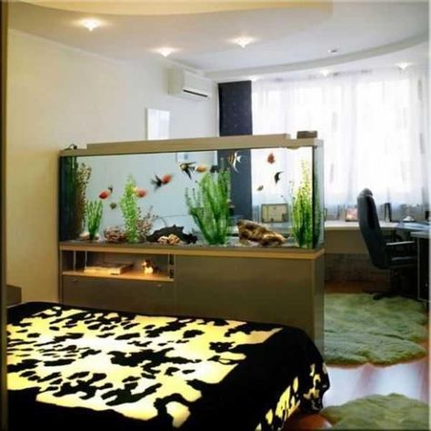 Beautiful fish tank ideas for Relaxing home - Little Piece Of Me Big Aquarium Living Rooms, Decorative Partition, Home Engineering, Cool Fish Tanks, Latest Living Room Designs, Home Aquarium, Cosy Home, Living Room Partition, Living Room Partition Design