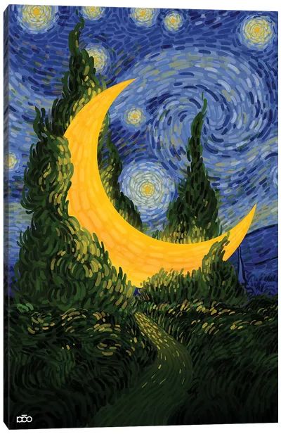 Cypress Trees Art Prints | iCanvas Cypress Tree Painting, Love Vincent, Infinity On High, Tree Drawings, Trees Art, Stormy Night, Night Moon, Cypress Trees, Decorating Small Spaces