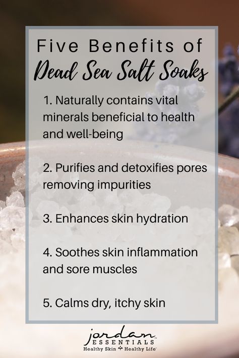 Dead Sea Salts Soaks Dead Sea Salt Benefits, Sea Salt Benefits, Magnesium Lotion, Essential Oils Collection, Skincare Benefits, Jordan Essentials, Safe Skincare, Dead Sea Salt, Herbal Oil