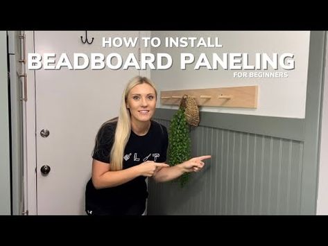 How to Install Beadboard Paneling for Beginners - YouTube Install Beadboard Paneling, Beadboard With Wallpaper, Black Beadboard Walls, Painting Beadboard Paneling, Painting Beadboard, Installing Beadboard Panels, Diy Beadboard Walls, Beadboard Diy, Beadboard Half Wall