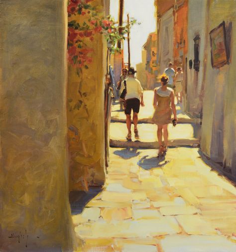 Artworks Ideas, Avocado Painting, Kim English, Art Oil Paintings, Master Paintings, Artist Workshop, People Walking, Fine Art Painting Oil, City Painting