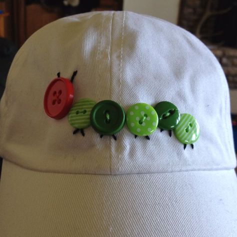 Kandi Crafts, Caterpillar Hats, Very Hungry Caterpillar, Hungry Caterpillar, Cute Shirt, Button Crafts, How To Sew, Cool Stuff, Cute Crafts