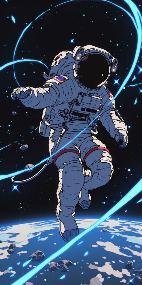 #anime #animewallpaper #phonewallpaper #manga #otaku #japan #mangawallpaper #background astronaut #space Aesthetic Space Background, Astronaut Surfing, Floating Astronaut, Cool Astronaut, Space Anime, Astronaut In Space, Astronaut Wallpaper, Space Phone Wallpaper, Pixel Art Background