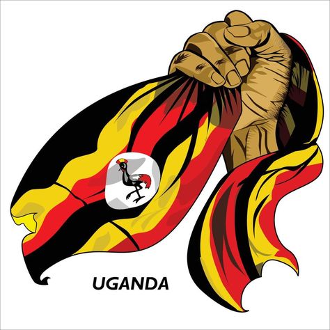 Fisted hand holding Ugandan flag. Vector illustration of lifted Hand grabbing flag. Flag draping around hand. Scalable Eps format Ugandan Flag Art, Ugandan Flag, Hand Grabbing, Uganda Flag, Kenyan Flag, Chelsea Champions, Cultural Patterns, Art 101, Samsung Galaxy Wallpaper