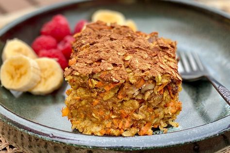 Carrot Cake Oatmeal Bake, Engine 2 Diet, Oatmeal Bake, Pumpkin Pie Spice Mix, Banana Nice Cream, Carrot Cake Oatmeal, Green Recipes, Clean Green, Vegan Living