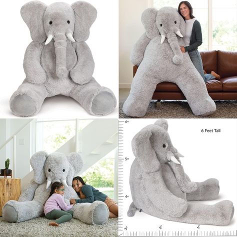 Vermont Teddy Bear Giant Stuffed Elephant - Large Stuffed Elephant, 6 Foot, 6 FT, 72" Giant Plushies, Large Plushies, Elephant Teddy Bear, Big Stuffed Animal, Vermont Teddy Bears, Elephant Soft Toy, Giant Stuffed Animals, Stuffed Elephant, Large Stuffed Animals