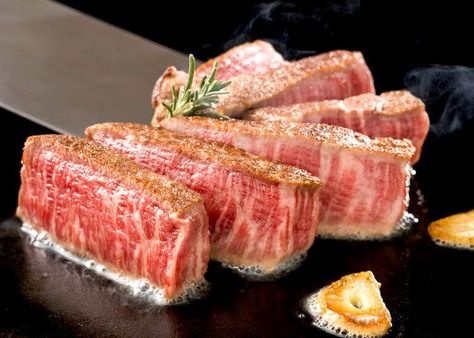 Everyone has heard the praises of Japanese beef at least once while venturing out to their favorite steak restaurant. Japanese beef known as “wagyu” and, more specifically, the type of wagyu called Kobe beef, is known for being one of the highest quality meats in not only Japan but the world. If you are a meat lover, you know it's considered the epitome of fine dining. But what, exactly, makes wagyu and Kobe beef so special? Wagyu Cow, Kobe Steak, Wagyu Ribeye, Japanese Steak, Wagyu Steak, Japanese Beef, Kobe Beef, Ny Strip, Steak And Seafood