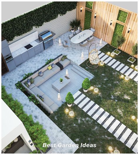 Modern Rooftop Terrace Outdoor Seating Ideas | Outdoor Patio Garden Pergola Ideas | Home Decor Ideas Garden Pergola Ideas, Outdoor Seating Ideas, Landscape Villa, Sitting Area Design, Outdoor Sitting, Roof Garden Design, Garden Pergola, Patio Grande, Outdoor Patio Garden