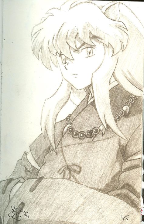 Inuyasha by Anja Wagner.  Fan Art/Pencil Drawing. Inuyasha Sketch Pencil, Inuyasha Drawing Pencil, Inuyasha Sketch, Inuyasha Drawing, Inuyasha And Sesshomaru, Sketch Ideas, Art Pencil, Beautiful Wallpapers Backgrounds, Sketchbook Art