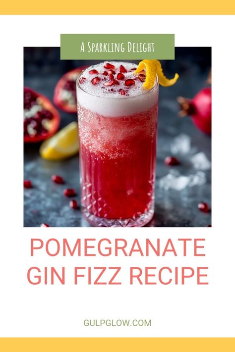 Pomegranate Gin Fizz Recipe: A Sparkling Twist on a Classic Interesting Cocktails, Pomegranate Gin, Gin Fizz Recipe, Cocktails Made With Gin, Refreshing Cocktail, Gin Fizz, London Dry Gin, Club Soda, Tonic Water