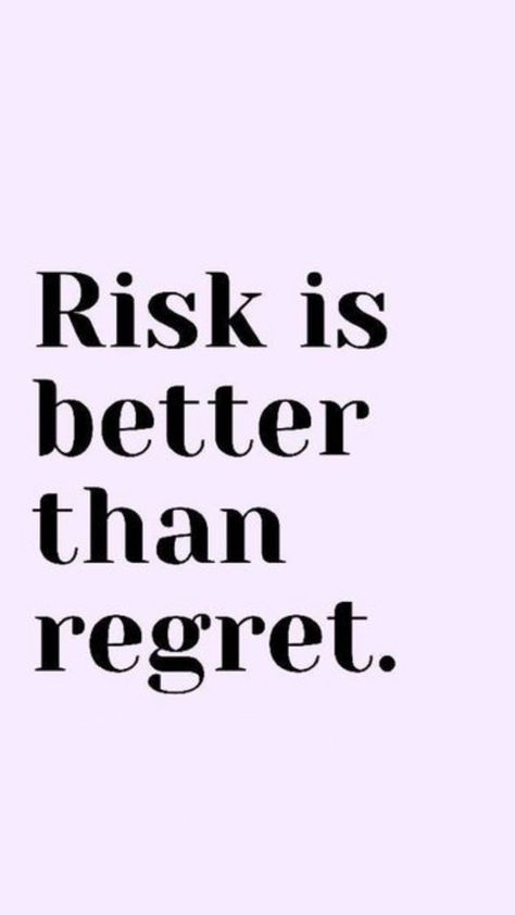 Regretting Quotes, Risk Is Better Than Regret, Regret Quotes, Words Positive, Positive Phrases, Happy Words, Positive Energy, Vision Board, Good Things