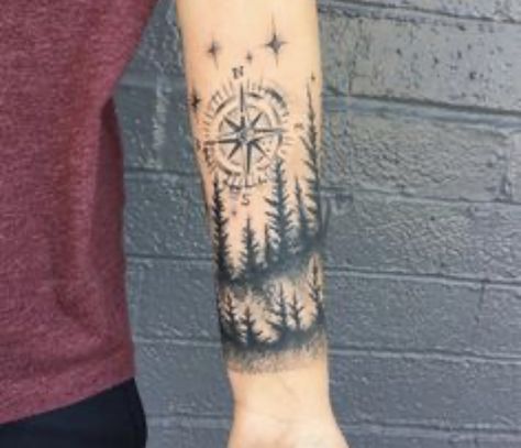 Tattoo Trees, Natur Tattoo Arm, Outdoor Tattoo, Pinterest Tattoo Ideas, Tattoo Band, Nature Tattoo Sleeve, Shape Tattoo, Forest Tattoos, Tattoo Girls