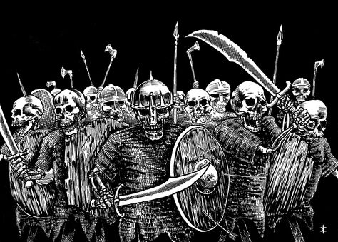 Skeleton Army, Wizard Games, Army Tattoos, Dark Wizard, Pathfinder Character, Fantasy Tattoos, Surreal Art, Dark Fantasy, Wizard