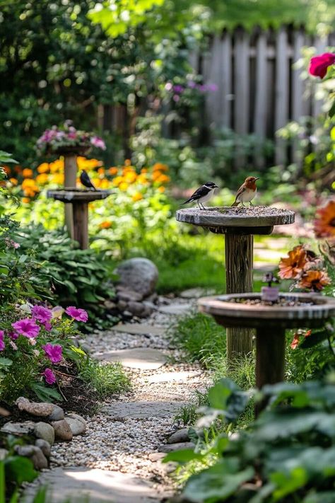 20 Magical Secret Garden Ideas to Create Your Hidden Hideout  - H.M.G Secret Garden Ideas, Backyard Birds Sanctuary, Butterfly Feeder, Garden Wildlife, Small Pond, Birds And Butterflies, A Secret Garden, Crow Bird, Wildlife Gardening