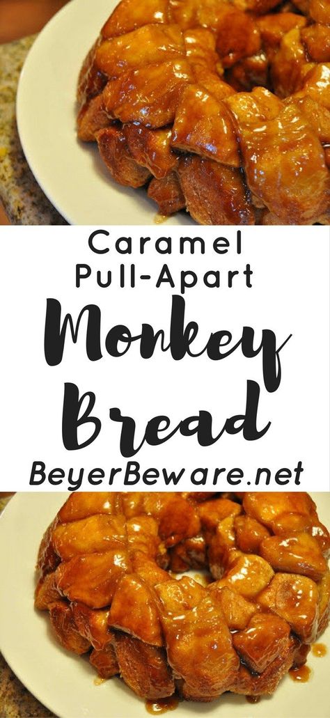 Pull-Apart Caramel Monkey Bread is a sweet and gooey breakfast bread is an addicting simple breakfast recipe. Pull Apart Caramel Rolls, Cinnamon Monkey Bread Recipe Pull Apart, Easy Carmel Rolls Pull Apart, Recipe For Monkey Bread Pull Apart, Caramel Pull Aparts, Monkey Bread With Butterscotch Pudding, Caramel Pull Apart Bread, Monkey Bread With Canned Biscuits Easy Pull Apart Breakfast, Caramel Monkey Bread