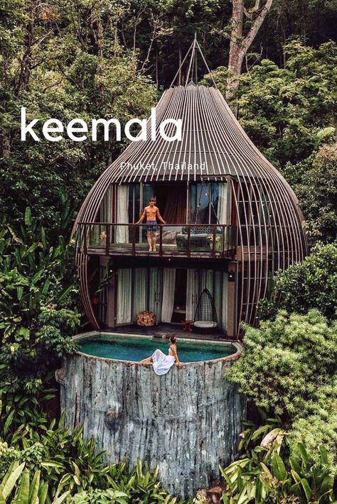 Keemala Phuket, Hotel Swimming Pool, Jungle House, Green Scenery, Eco Hotel, Tree House Designs, Beach Stuff, Resort Design, Scary Places