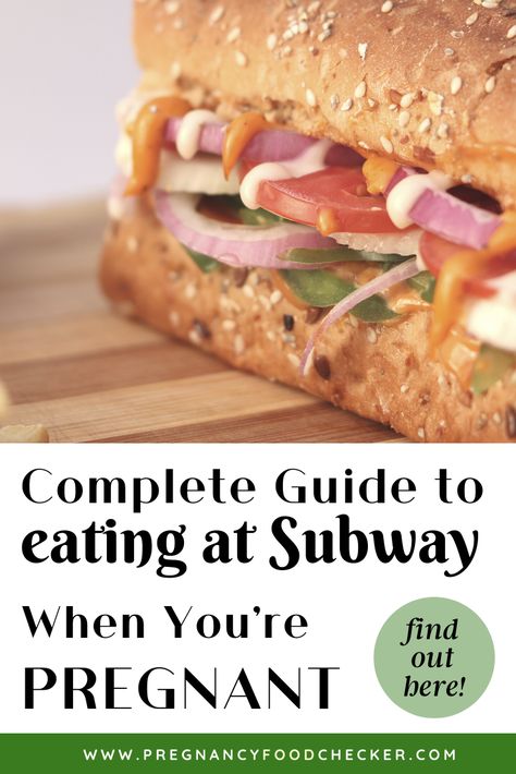 Pregnant women are often concerned about things on the 'avoid' list like deli meat, so does that mean Subway sandwiches are safe? Can you eat there? What should you ask for? Here's our complete guide to help you order with confidence when you're pregnant. Sandwiches While Pregnant, Sandwiches Pregnant Women Can Eat, Sandwich For Pregnant Women, Pregnancy Sandwiches Ideas, Sandwiches For Pregnant Women, Pregnancy Sandwiches, Lunch Ideas For Pregnant Women, Subway Sandwiches, Sandwiches Healthy