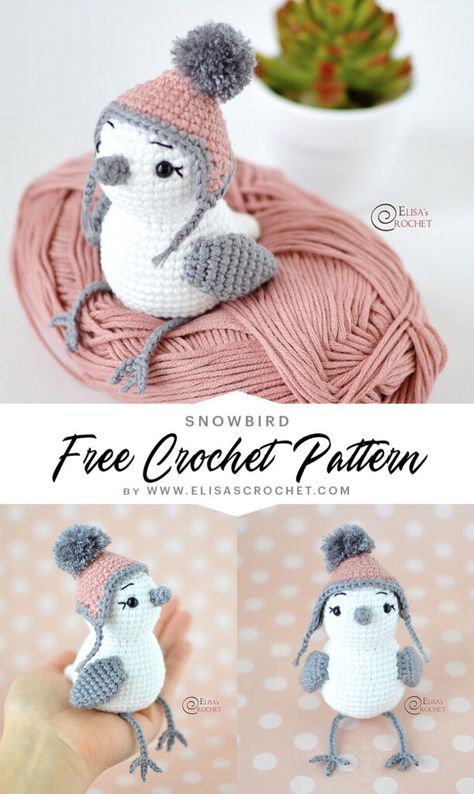 Crochet Bird Patterns, Crochet Toys Free, Ball Of Yarn, Crochet Birds, Crochet Animals Free Patterns, Crochet Amigurumi Free Patterns, Haken Baby, Crochet Amigurumi Free, Christmas Crochet Patterns