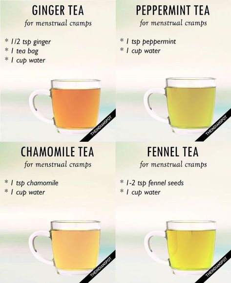 Tea for Menstrual Cramps ♡ Menstrual Tea, Tea For Menstrual Cramps, Types Of Teas, Cramp Remedies, Menstrual Cramp Relief, Cramps Relief, Period Cramps, Menstrual Health, Menstrual Period