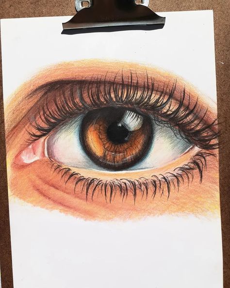 Eyes Colour Drawing, Pencil Color Eye Drawing, Eye Sketch Color Pencil, Eye Colour Pencil Drawing, Facial Features Painting, Drawing Using Pencil Colours, Eyes Drawing Colorful, Painting Ideas On Canvas Eyes, Eye Coloring Tutorial Drawing