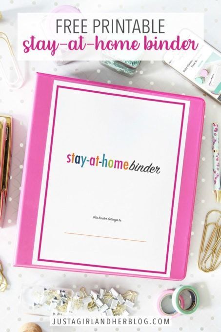 This free printable Stay-at-Home Binder helps people be more organized and intentional with their time at home! | #freeprintables #printablebinder #printables Free Printable Budget Binder, Finance Budget, Budget Binder Printables, Free Budget Printables, Free Printables Organization, Binder Printables, Printable Budget, Home Binder, Home Management Binder