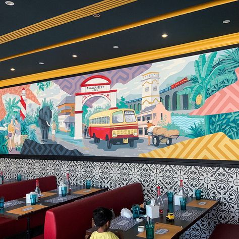 Mural Painting :: Behance Wall Graphic, Mural Painting, Wall Graphics, The Restaurant, Office Walls, Office Wall, Art Reference Poses, Art Reference, Composition