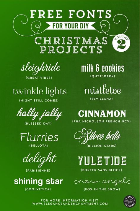 Free Fonts for Christmas Projects - DIY, Crafts, Cards, and Blogging // From Elegance & Enchantment Nightmare Before Christmas Font, Diy Fonts, Diy Christmas Projects, Christmas Fonts Alphabet, Canva Christmas, Alphabet Christmas, Fonts Cricut, Fonts Canva, Christmas Fonts Free