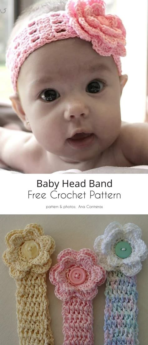 Headband with Flower Free Crochet Patterns | Your Crochet Crochet Baby Headband Free Pattern, Crochet Baby Headband Pattern, Crochet Headband Free, Bandeau Au Crochet, Crochet Headband Pattern Free, Baby Headbands Crochet, Baby Hat Patterns, Crochet Headband Pattern, Pola Amigurumi