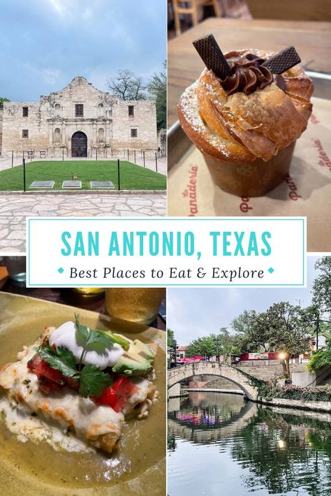 Enchiladas, croissant muffin, river walk in San Antonio, the Alamo San Antonio Texas Restaurants, Best Places To Eat San Antonio Riverwalk, Places To Eat In San Antonio Texas, San Antonio Travel, San Antonio Vacation, San Antonio Food, San Antonio River Walk, Texas Restaurant, Fun Places To Visit