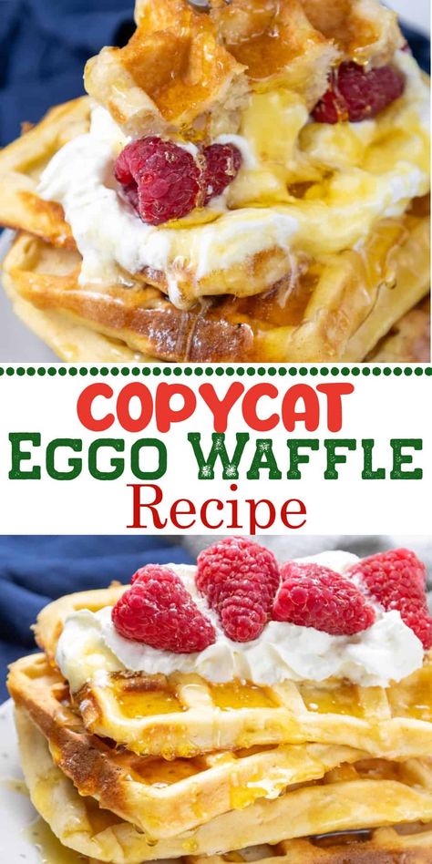 Create homemade Eggo Waffles that are light, fluffy, and perfectly cooked at home anytime with our easy DIY Eggo Waffle recipe. This easy recipe is a quick and easy recipe to make at home. A great recipe to make waffles any time at home and they also freeze really well for meal planning. Great for feeding a crowd and for brunch and pot luck breakfast and brunch. Eggos Waffles Recipe, Eggo Waffle Recipe Ideas, Diy Eggo Waffles, Copycat Eggo Waffle Recipe, Homemade Eggo Waffles, Ego Waffle Recipe, Copycat Waffle House Waffles, Waffle Recipe Easy Simple, Ihop Waffle Recipe