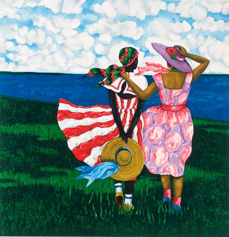 -jonathan-green Puerto Limon, Jonathan Green, Green Prints, Charleston Art, Caribbean Art, Beach Design, American Culture, Art Et Illustration, African American Art