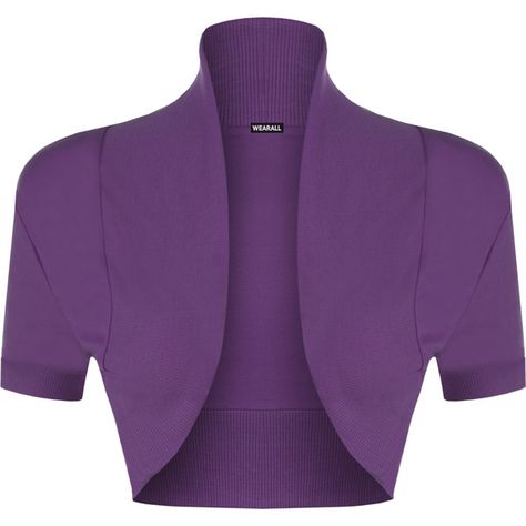 WearAll Short Sleeved Bolero Shrug ($13) ❤ liked on Polyvore featuring outerwear, purple, purple shrug, shrug cardigan, cardigan shrug, cotton shrugs and short sleeve shrug Cotton Shrugs, Short Sleeve Shrug, Short Sleeve Bolero, Cardigan Shrug, Plus Size Cardigan, Bolero Top, Sleeve Shrug, Cardigan Purple, Cardigan Short