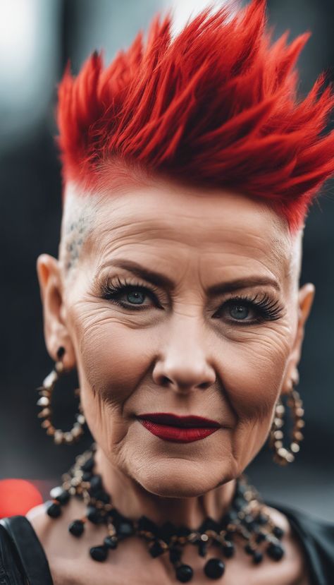 Mohawk Hairstyles For Women, Platinum Blonde Pixie, Short Hairstyles Over 50, Mohawk Styles, Traditional Hairstyle, Short Hair Pixie Cuts, Nice Hair, Hairstyles For Women Over 50, Mohawk Hairstyles