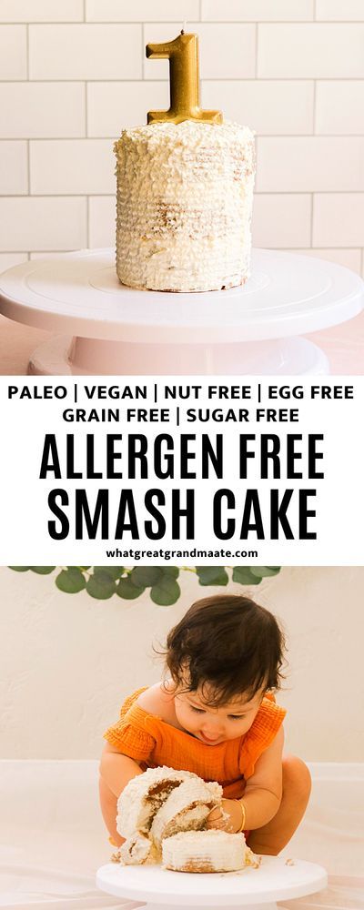 Smash Cake No Egg, Eggless Smash Cake, Smash Cake Decorating Ideas, Egg Free Paleo, Aip Cake, Healthy Birthday Cake, Healthy Smash Cake, Healthy Birthday Cakes, Egg Free Cakes