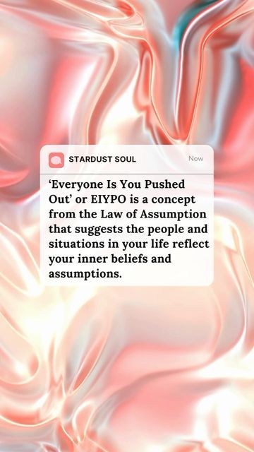 Stardust Soul | Mindset & Manifestation Coach on Instagram: "Read More👇

Imagine you’re watching a movie that’s based on a script you wrote. The characters in the movie behave in a way that aligns with how you’ve described them in your script.📖

Now, think of your life as that movie and your thoughts, beliefs, and assumptions as the script.📝

The people you interact with and the experiences you have are like the actors in the movie-they’re playing out the roles you’ve written for them based on your inner script.🧠

For example, if you believe deep down that people are generally supportive and kind, you’ll notice that most people around you act that way.🥰

On the other hand, if you assume that others are
judgmental or untrustworthy, you’ll likely encounter situations where people seem t Law Of Assumption Cheat Sheet, Appearance Change Law Of Assumption, Success Stories Law Of Assumption, Sats Law Of Assumption, Law Of Assumption Tumblr, Manifestation Coach, A Script, Deep Down, The Script