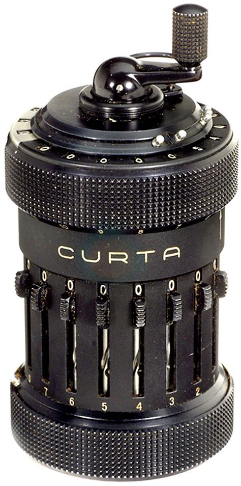 Curta mechanical calculator Mechanical Objects, Sci Calculator Aesthetic, Artificial Brain, Cute Scientific Calculator, Mechanical Calculator, Mechanical Engineer Memes Funny, Slide Rule, Pattern Recognition, Computer History