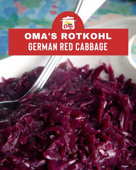 Quick Red Cabbage Recipe made Just like Oma Bavarian Cabbage Recipes, German Red Cabbage Recipe Oktoberfest, Red Cabbage German Style, German Red Cabbage And Apples, Boiled Red Cabbage Recipes, German Purple Cabbage Recipe, German Cabbage Recipes, German Red Cabbage Recipe, German Sauerkraut Recipe