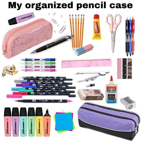 Pencil Pouch Essentials List, What To Have In Your Pencil Case List, Pencil Case Must Haves, Things You Need In Your Pencil Case, Study Pencil Case, Things To Put In Pencil Case, What To Put In Your Pencil Case List, High School Pencil Case Essentials, What’s On My Pencil Case