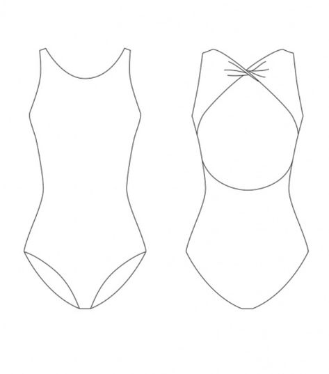 Bodysuit Sketch, Swimwear Drawing, Swimsuit Sketch, Bodysuit Drawing, Swimsuit Drawing, Ballet Leotard Pattern, Leotard Pattern, Popular Swimwear, Bodysuit Pattern